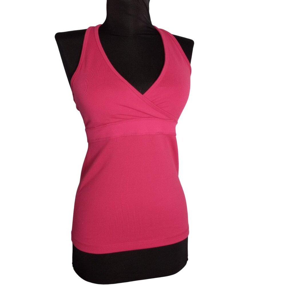 Zella XS Tank Top Pink Racerback Stretchy Athletic Tankini Padded Built in Bra